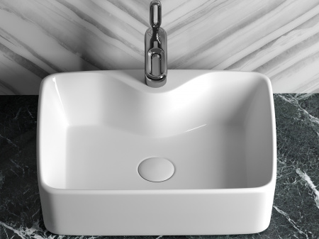 Фото раковина накладная ceramicanova element 48 см, цвет: белый cn6033