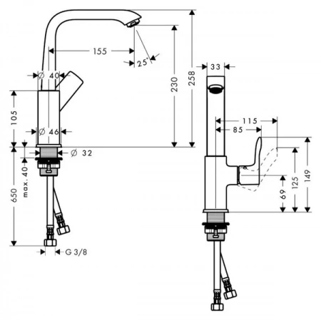 Фото смеситель для раковины hansgrohe metris 31187000