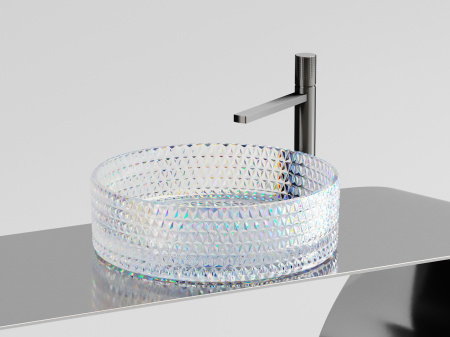 Фото раковина накладная ceramicanova cristal 36 см, цвет: неон cn6059