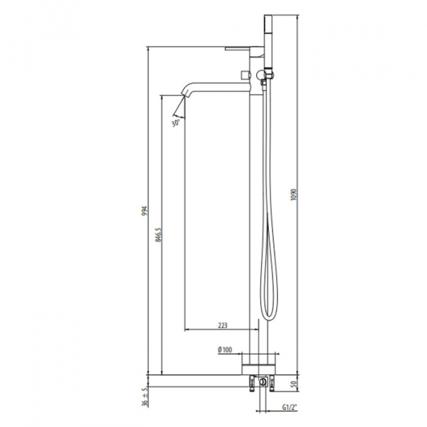 Фото напольный смеситель для ванны gattoni circle two 9108/91no